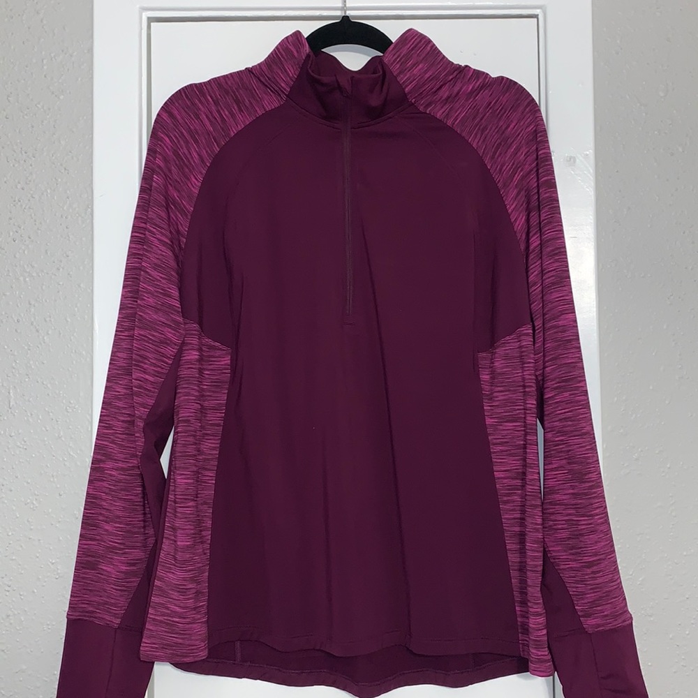 Quarter Zip Long Sleeve With Thumb Holes